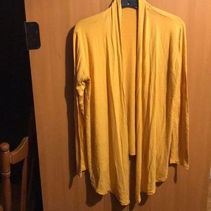 Mustard Thin Open Drape Cardigan XL